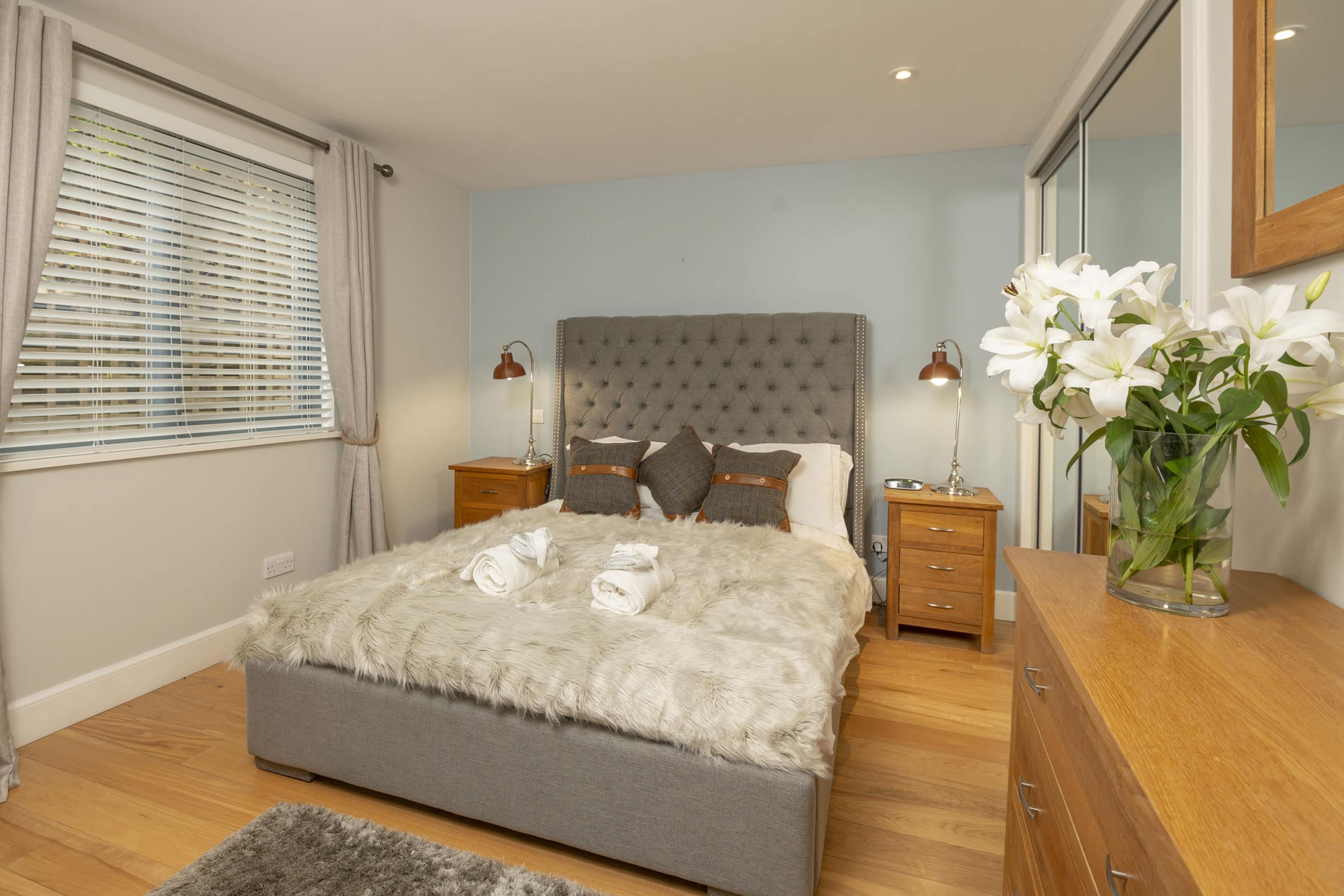 Spacious double bedroom with storage