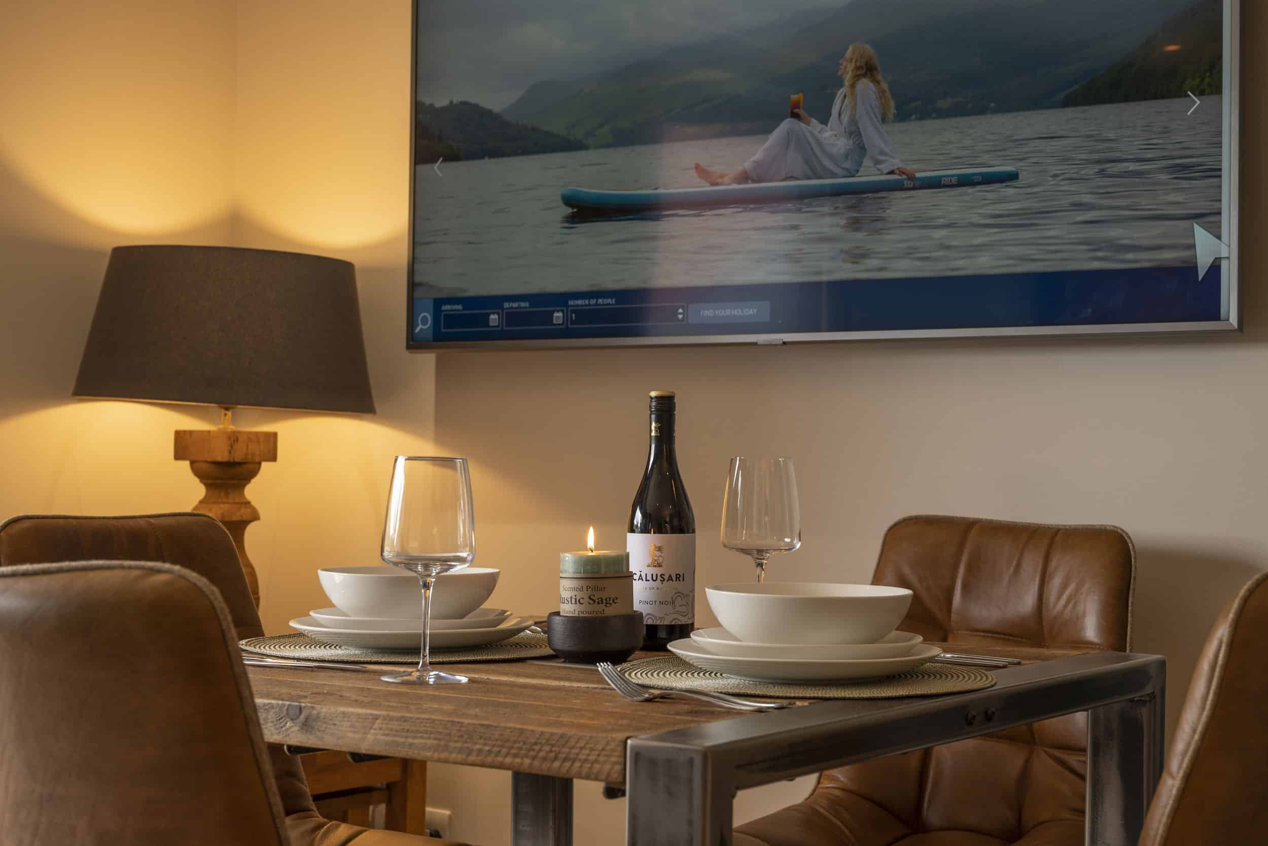 Dining for four people in the self-catering apartments Scotland