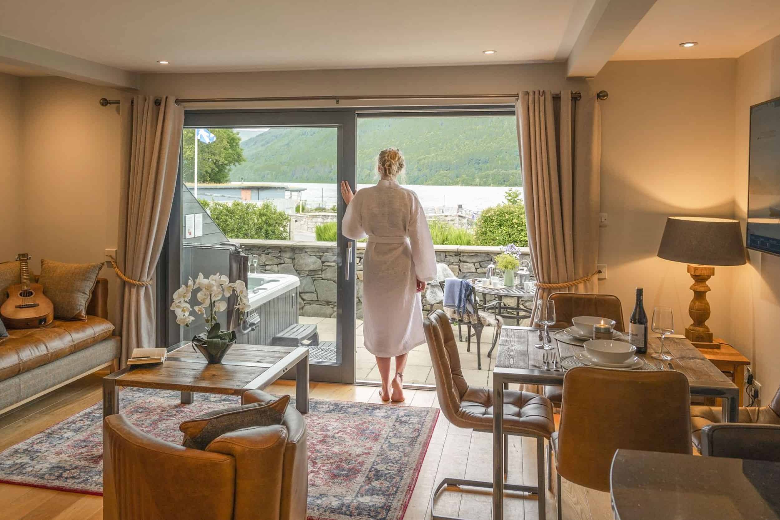 Guest waking up to the views of Loch Tay