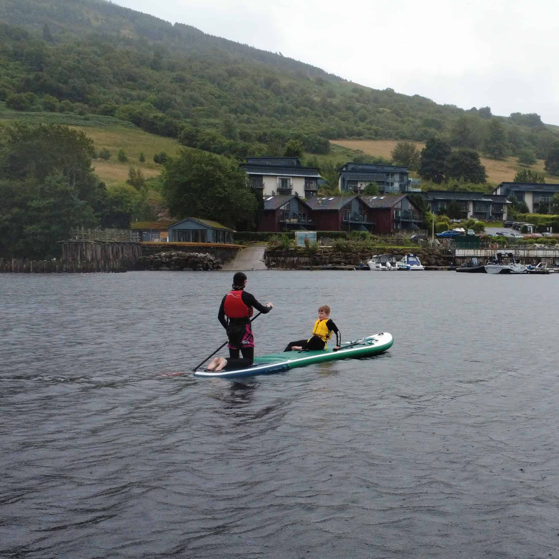 Paddleboarding and kayaking on Loch Tay
